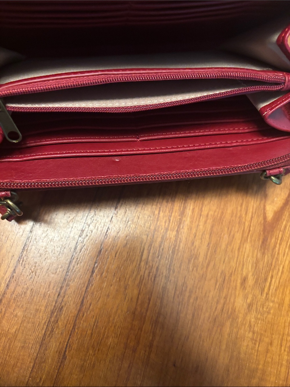 The Sak Red Leather Crossbody Wallet Purse - Picture 3 of 4